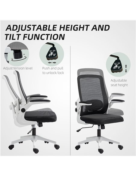 HOMCOM Mesh Back Adjustable Office Chair - Black - pic 120232 | FastDaddyshop
