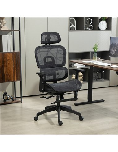 HOMCOM Executive Office Chair, Ergonomic Mesh High Back Desk Chair with Lumbar Support, Reclining Function, Swivel Computer Chai