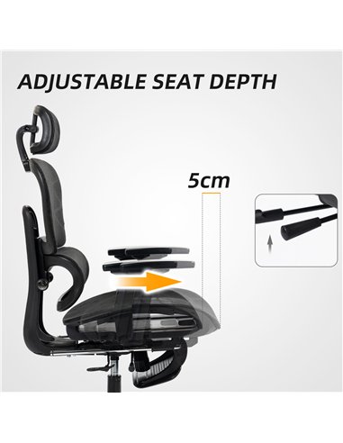 HOMCOM Executive Office Chair, Ergonomic Mesh High Back Desk Chair with Lumbar Support, Reclining Function, Swivel Computer Chai