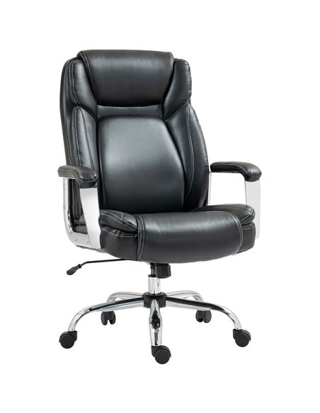 HOMCOM Ergonomic Office Chair, Heavy Duty Faux Leather Desk Chair with Tilt Function, Adjustable Height, 227kg 500LBS Swivel Com - pic 120252 | FastDaddyshop