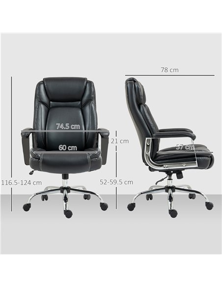 HOMCOM Ergonomic Office Chair, Heavy Duty Faux Leather Desk Chair with Tilt Function, Adjustable Height, 227kg 500LBS Swivel Com - pic 120254 | FastDaddyshop