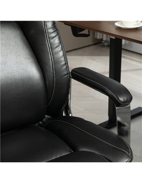 HOMCOM Ergonomic Office Chair, Heavy Duty Faux Leather Desk Chair with Tilt Function, Adjustable Height, 227kg 500LBS Swivel Com - pic 120259 | FastDaddyshop