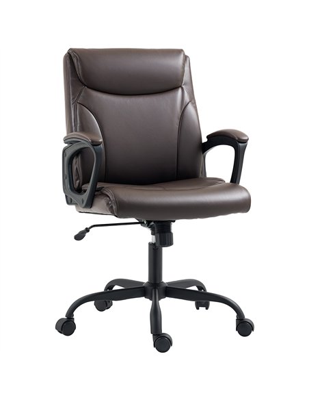 HOMCOM Executive Office Chair, Faux Leather Desk Chair with Height Adjustable, Swivel Wheels and Tilt Function, Computer Chair f - pic 120261 | FastDaddyshop