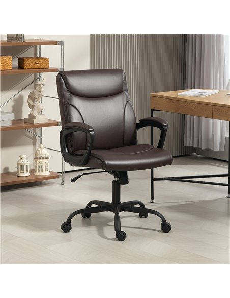 HOMCOM Executive Office Chair, Faux Leather Desk Chair with Height Adjustable, Swivel Wheels and Tilt Function, Computer Chair f - pic 120262 | FastDaddyshop