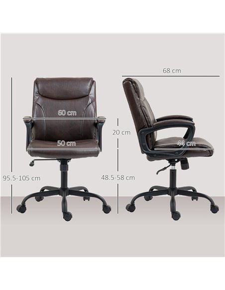 HOMCOM Executive Office Chair, Faux Leather Desk Chair with Height Adjustable, Swivel Wheels and Tilt Function, Computer Chair f - pic 120263 | FastDaddyshop
