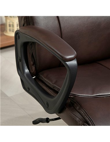 HOMCOM Executive Office Chair, Faux Leather Desk Chair with Height Adjustable, Swivel Wheels and Tilt Function, Computer Chair f