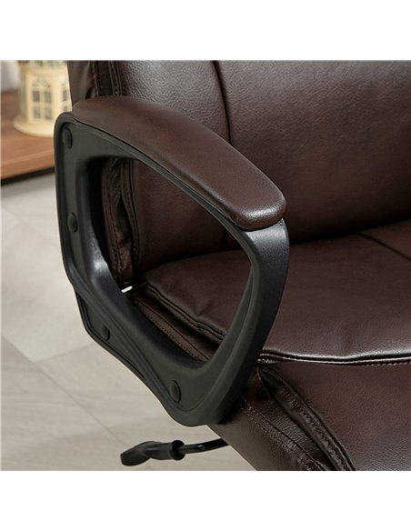 HOMCOM Executive Office Chair, Faux Leather Desk Chair with Height Adjustable, Swivel Wheels and Tilt Function, Computer Chair f - pic 120268 | FastDaddyshop