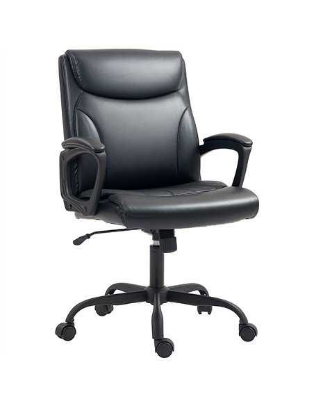 HOMCOM Executive Office Chair, Faux Leather Desk Chair with Height Adjustable, Swivel Wheels and Tilt Function, Computer Chair f - pic 120270 | FastDaddyshop