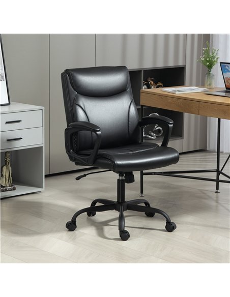 HOMCOM Executive Office Chair, Faux Leather Desk Chair with Height Adjustable, Swivel Wheels and Tilt Function, Computer Chair f - pic 120271 | FastDaddyshop