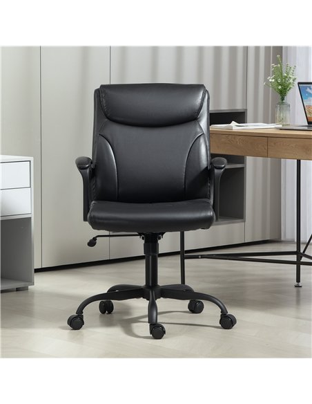 HOMCOM Executive Office Chair, Faux Leather Desk Chair with Height Adjustable, Swivel Wheels and Tilt Function, Computer Chair f - pic 120277 | FastDaddyshop