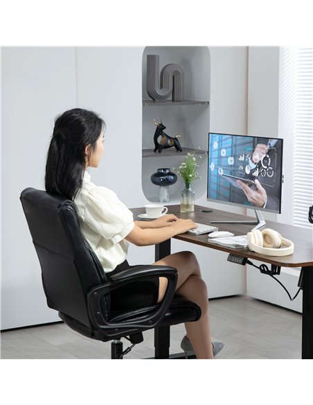 HOMCOM Executive Office Chair, Faux Leather Desk Chair with Height Adjustable, Swivel Wheels and Tilt Function, Computer Chair f - pic 120278 | FastDaddyshop