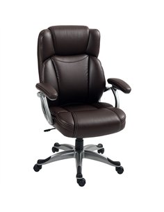 HOMCOM 49.5-59cm Faux Leather Office Chair - Brown