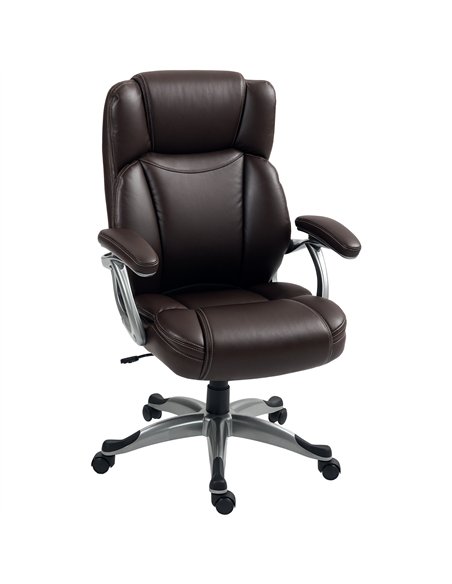 HOMCOM 49.5-59cm Faux Leather Office Chair - Brown - pic 120279 | FastDaddyshop