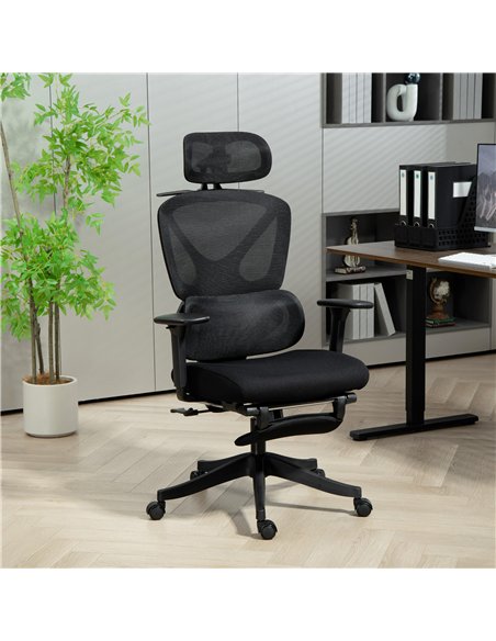 HOMCOM Ergonomic and Adjustable Office Chair - Black - pic 120289 | FastDaddyshop