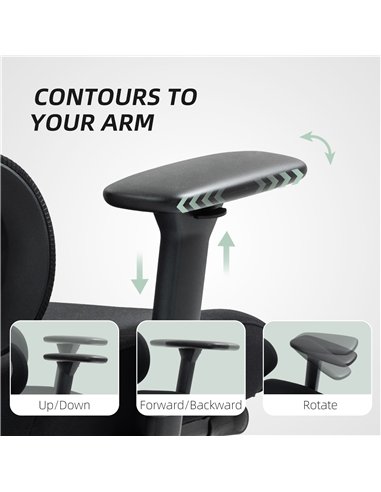 HOMCOM Ergonomic and Adjustable Office Chair - Black