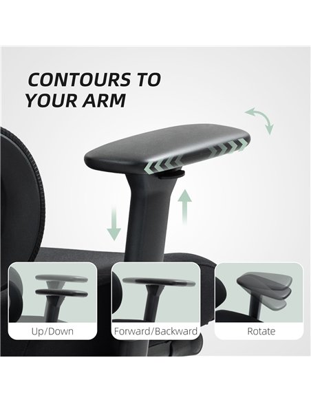 HOMCOM Ergonomic and Adjustable Office Chair - Black - pic 120294 | FastDaddyshop