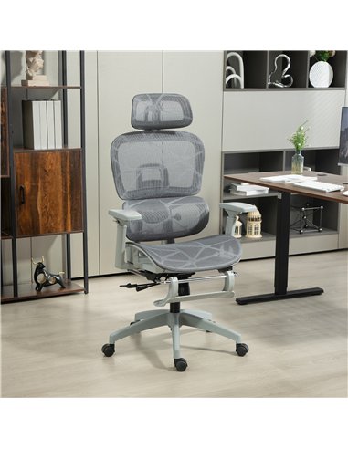 HOMCOM Executive Office Chair, Ergonomic Mesh High Back Desk Chair with Lumbar Support, Reclining Function, Swivel Computer Chai