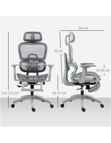 HOMCOM Executive Office Chair, Ergonomic Mesh High Back Desk Chair with Lumbar Support, Reclining Function, Swivel Computer Chai