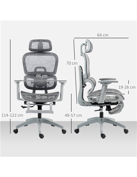 HOMCOM Executive Office Chair, Ergonomic Mesh High Back Desk Chair with Lumbar Support, Reclining Function, Swivel Computer Chai - pic 120308 | FastDaddyshop
