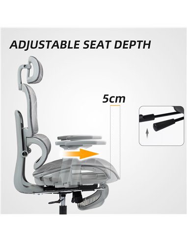 HOMCOM Executive Office Chair, Ergonomic Mesh High Back Desk Chair with Lumbar Support, Reclining Function, Swivel Computer Chai