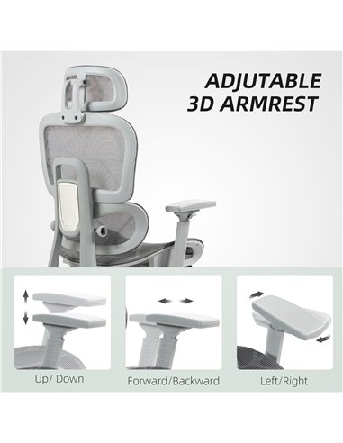 HOMCOM Executive Office Chair, Ergonomic Mesh High Back Desk Chair with Lumbar Support, Reclining Function, Swivel Computer Chai