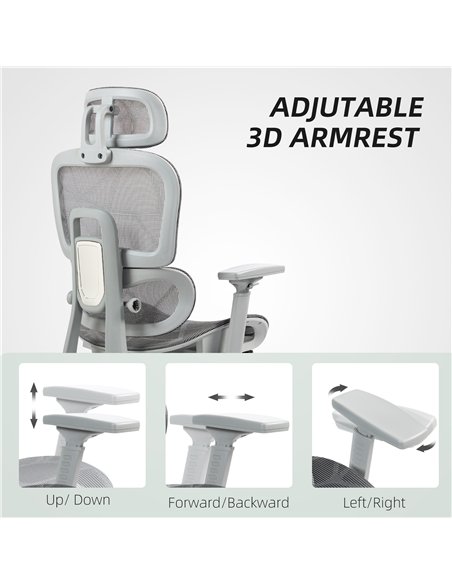 HOMCOM Executive Office Chair, Ergonomic Mesh High Back Desk Chair with Lumbar Support, Reclining Function, Swivel Computer Chai - pic 120312 | FastDaddyshop