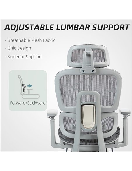 HOMCOM Executive Office Chair, Ergonomic Mesh High Back Desk Chair with Lumbar Support, Reclining Function, Swivel Computer Chai - pic 120313 | FastDaddyshop