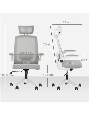 HOMCOM Multi-Adjust Office Chair - Grey