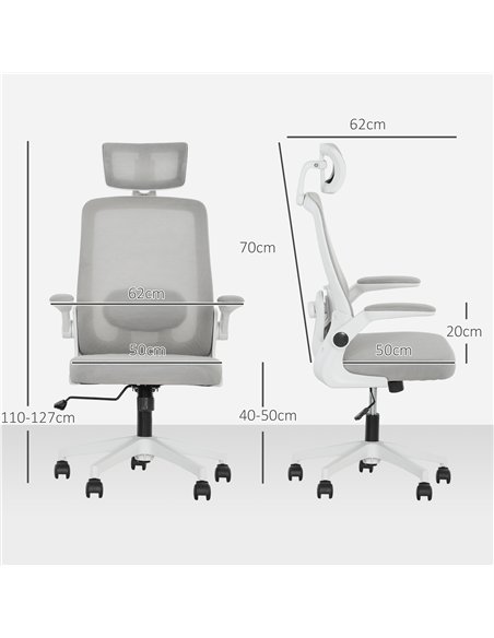 HOMCOM Multi-Adjust Office Chair - Grey - pic 120380 | FastDaddyshop