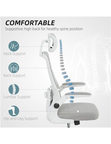 HOMCOM Multi-Adjust Office Chair - Grey - pic 120381 | FastDaddyshop