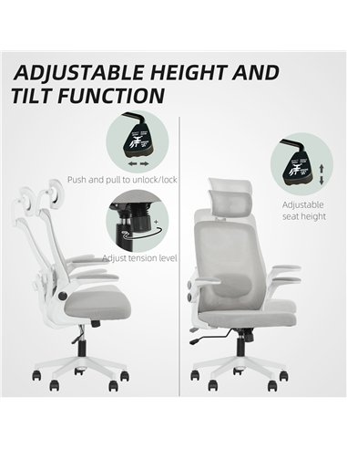 HOMCOM Multi-Adjust Office Chair - Grey