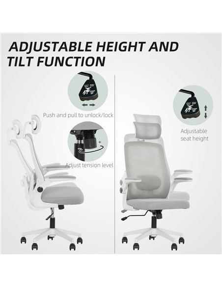 HOMCOM Multi-Adjust Office Chair - Grey - pic 120386 | FastDaddyshop