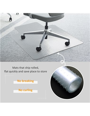 HOMCOM Office Carpet Protector Chair Mat Clear Spike Non Slip Studs Frosted Lipped
