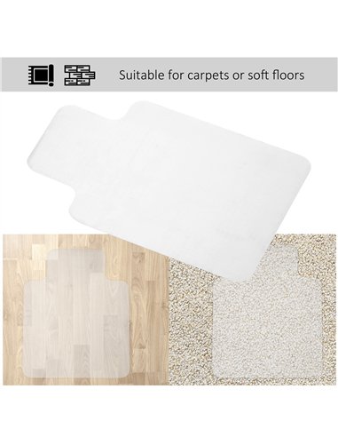 HOMCOM Office Carpet Protector Chair Mat Clear Spike Non Slip Studs Frosted Lipped