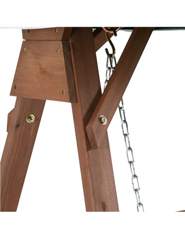 Outsunny Fir Wood 2-Seater Outdoor Garden Swing Chair w/ Canopy Green