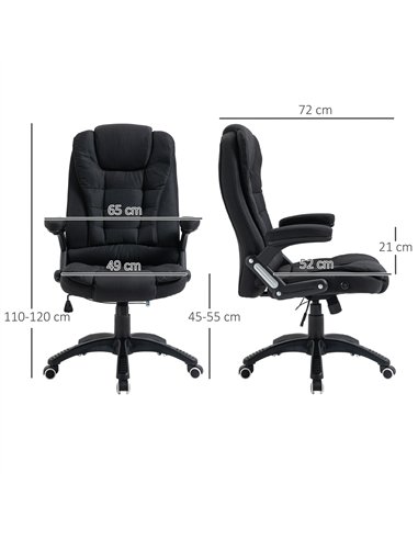 Vinsetto Ergonomic Office Chair Comfortable Desk Chair with Armrests Adjustable Height Reclining and Tilt Function Black