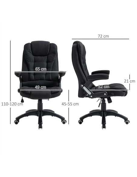 Vinsetto Ergonomic Office Chair Comfortable Desk Chair with Armrests Adjustable Height Reclining and Tilt Function Black - pic 120452 | FastDaddyshop