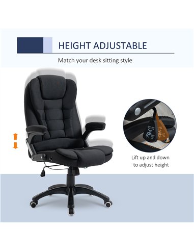 Vinsetto Ergonomic Office Chair Comfortable Desk Chair with Armrests Adjustable Height Reclining and Tilt Function Black