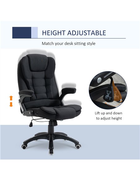 Vinsetto Ergonomic Office Chair Comfortable Desk Chair with Armrests Adjustable Height Reclining and Tilt Function Black - pic 120453 | FastDaddyshop