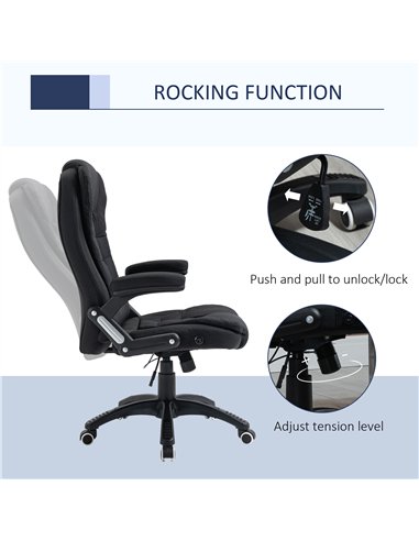 Vinsetto Ergonomic Office Chair Comfortable Desk Chair with Armrests Adjustable Height Reclining and Tilt Function Black