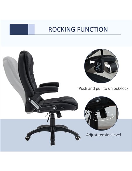 Vinsetto Ergonomic Office Chair Comfortable Desk Chair with Armrests Adjustable Height Reclining and Tilt Function Black - pic 120454 | FastDaddyshop