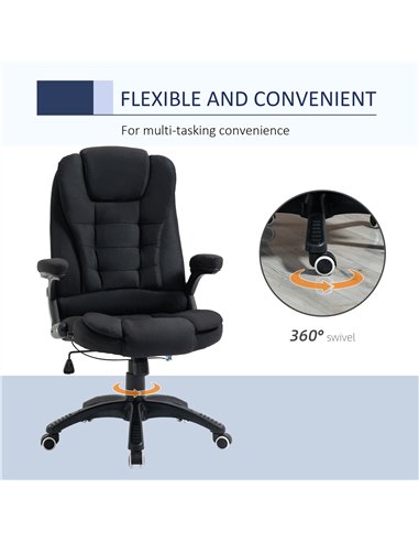 Vinsetto Ergonomic Office Chair Comfortable Desk Chair with Armrests Adjustable Height Reclining and Tilt Function Black