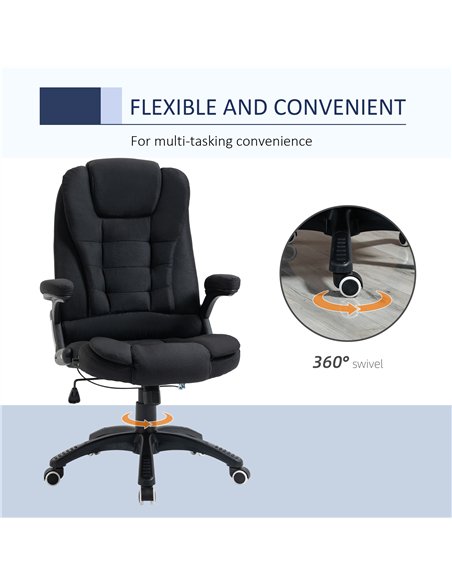 Vinsetto Ergonomic Office Chair Comfortable Desk Chair with Armrests Adjustable Height Reclining and Tilt Function Black - pic 120456 | FastDaddyshop