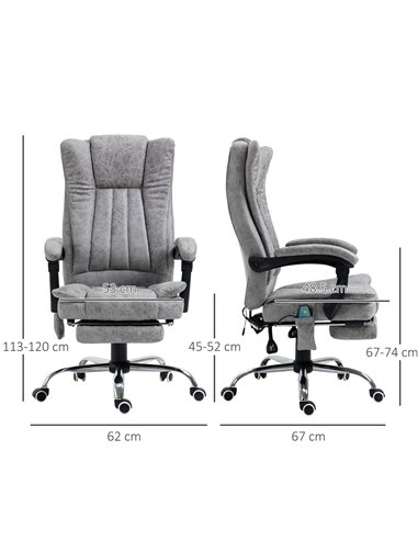 Vinsetto 6 Point Vibrating Massage Office Chair with Heat, Breathable Faux Leather Office Chair with High Back, Height Adjustabl