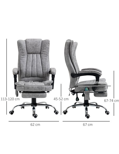 Vinsetto 6 Point Vibrating Massage Office Chair with Heat, Breathable Faux Leather Office Chair with High Back, Height Adjustabl - pic 120461 | FastDaddyshop
