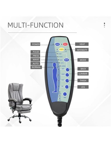 Vinsetto 6 Point Vibrating Massage Office Chair with Heat, Breathable Faux Leather Office Chair with High Back, Height Adjustabl