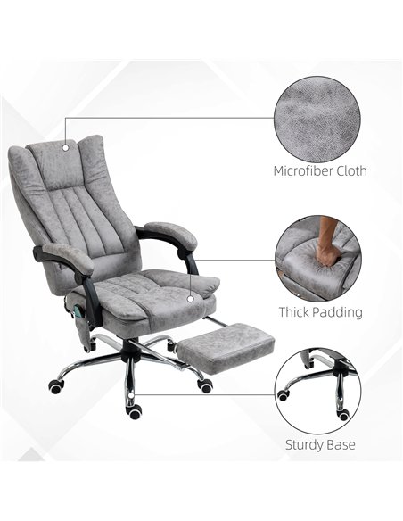 Vinsetto 6 Point Vibrating Massage Office Chair with Heat, Breathable Faux Leather Office Chair with High Back, Height Adjustabl - pic 120465 | FastDaddyshop