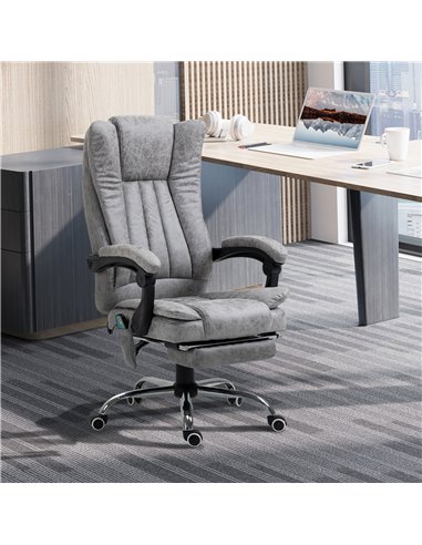 Vinsetto 6 Point Vibrating Massage Office Chair with Heat, Breathable Faux Leather Office Chair with High Back, Height Adjustabl