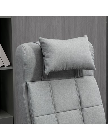 Vinsetto Office Chair with Footrest Ergonomic Office Chair with Armrests Lumber Support and Headrest Light Grey