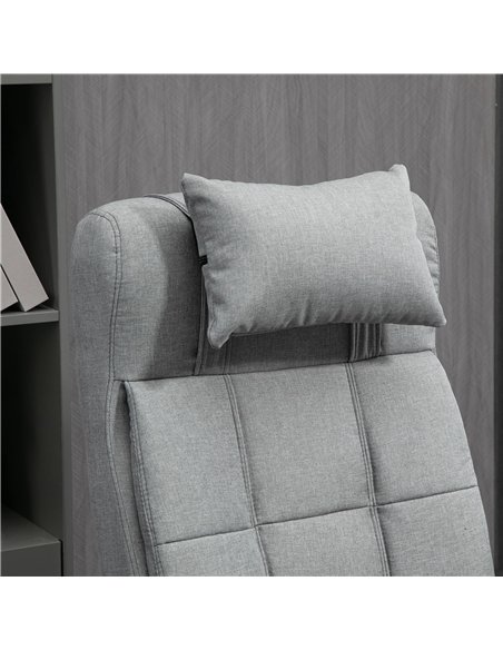 Vinsetto Office Chair with Footrest Ergonomic Office Chair with Armrests Lumber Support and Headrest Light Grey - pic 120475 | FastDaddyshop